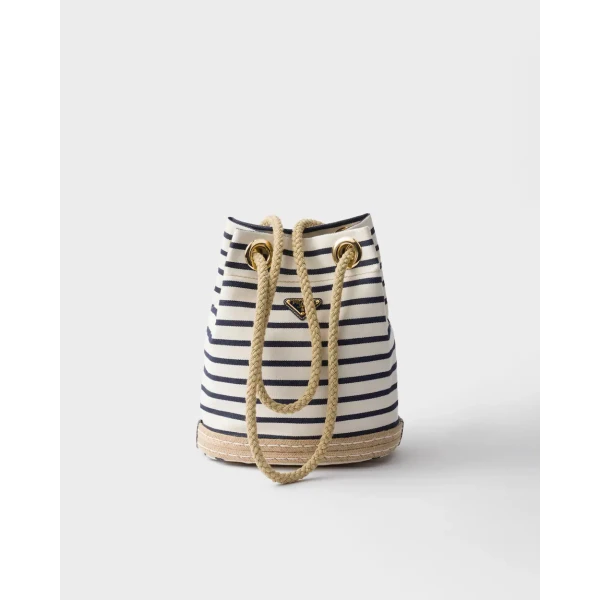 Prada Mariner small striped fabric bucket bag