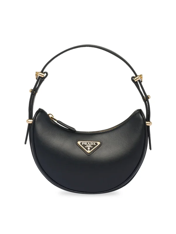 Prada Arquè Leather Mini Shoulder Bag Black