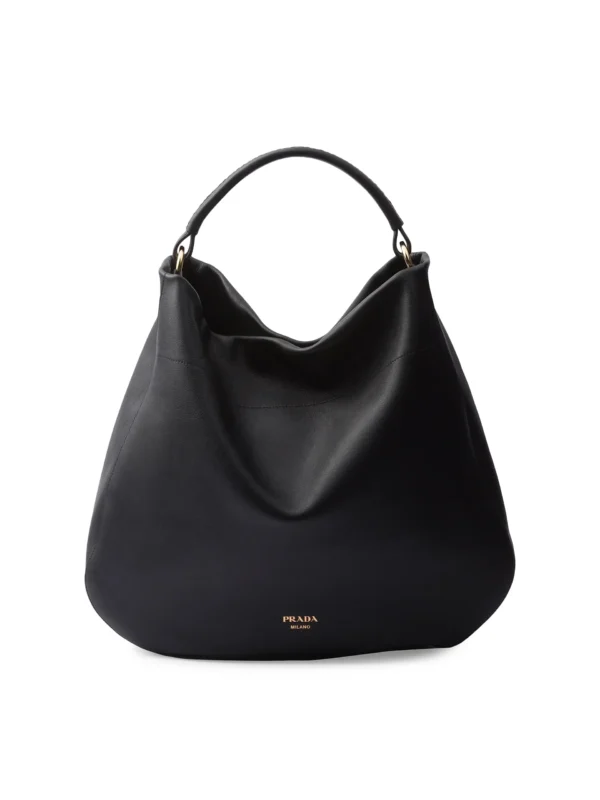 Prada Large Black Leather Shoulder Bag