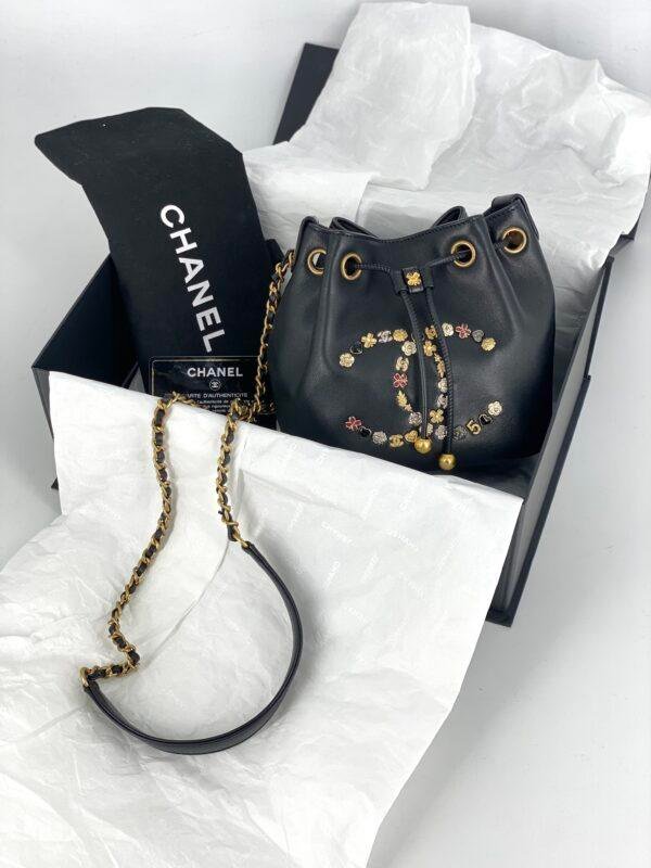 CHANEL LUCKY CHARMS CC DRAWSTRING MINI BUCKET BAG