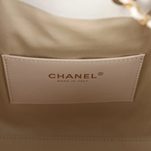 Chanel Small 25 Hobo Bag White Caviar Antique Gold Hardware