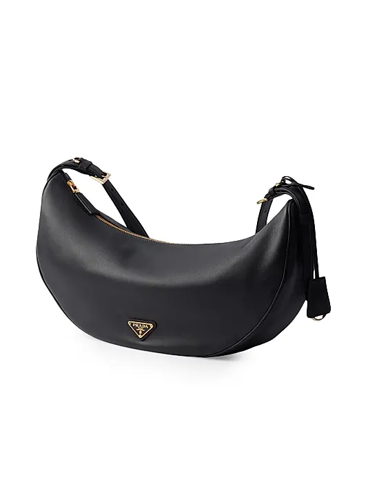 Prada Large Leather Shoulder Bag black
