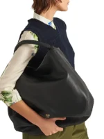 Prada Large Black Leather Shoulder Bag