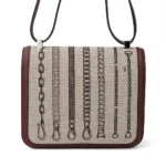 HERMèS Limited Edition Constance Toile de Camp 24 Dechainee shoulder bag in Canvas and Bordeaux Swift leather with Palladium hardware