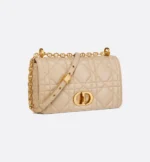Medium Soft Dior Caro Bag Powder Beige Macrocannage Lambskin