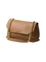 Prada Medium Leather Shoulder Bag Brown