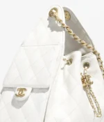 Chanel Small 25 Hobo Bag White Caviar Antique Gold Hardware
