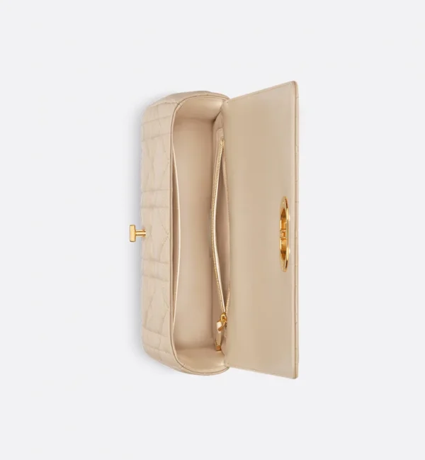 Medium Soft Dior Caro Bag Powder Beige Macrocannage Lambskin