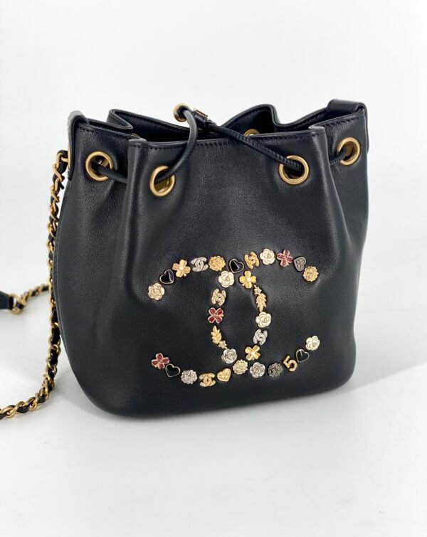 CHANEL LUCKY CHARMS CC DRAWSTRING MINI BUCKET BAG