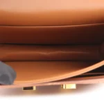 HERMèS Matte Alligator Constance Mini 19 shoulder bag in Gold with Gold hardware