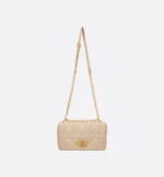 Medium Soft Dior Caro Bag Powder Beige Macrocannage Lambskin
