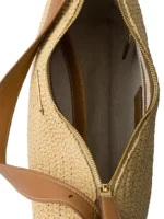 Prada Aimee Large Crochet and Leather Shoulder Bag