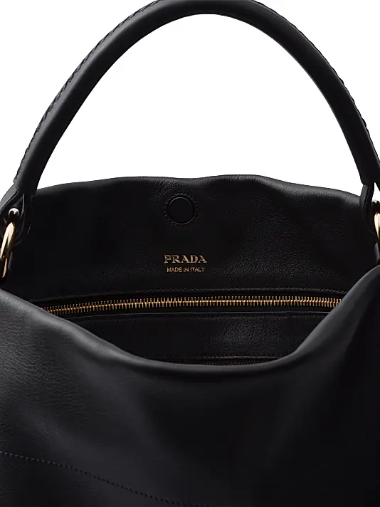 Prada Large Black Leather Shoulder Bag