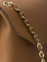 Prada Medium Leather Shoulder Bag Brown