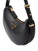 Prada Arquè Leather Mini Shoulder Bag Black