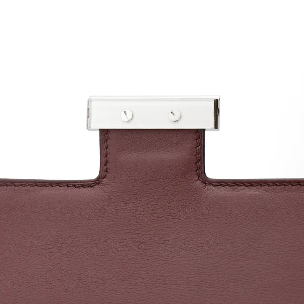 HERMèS Limited Edition Constance Toile de Camp 24 Dechainee shoulder bag in Canvas and Bordeaux Swift leather with Palladium hardware