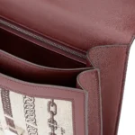 HERMèS Limited Edition Constance Toile de Camp 24 Dechainee shoulder bag in Canvas and Bordeaux Swift leather with Palladium hardware